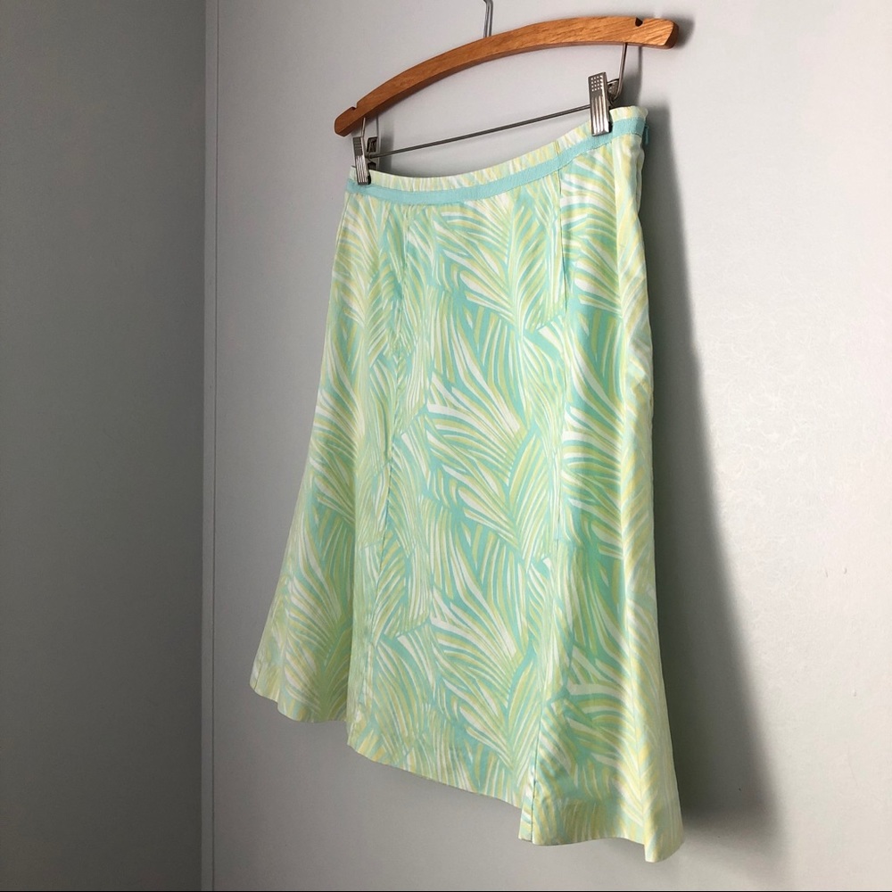 Talbots women’s aqua/green tropical print Skirt